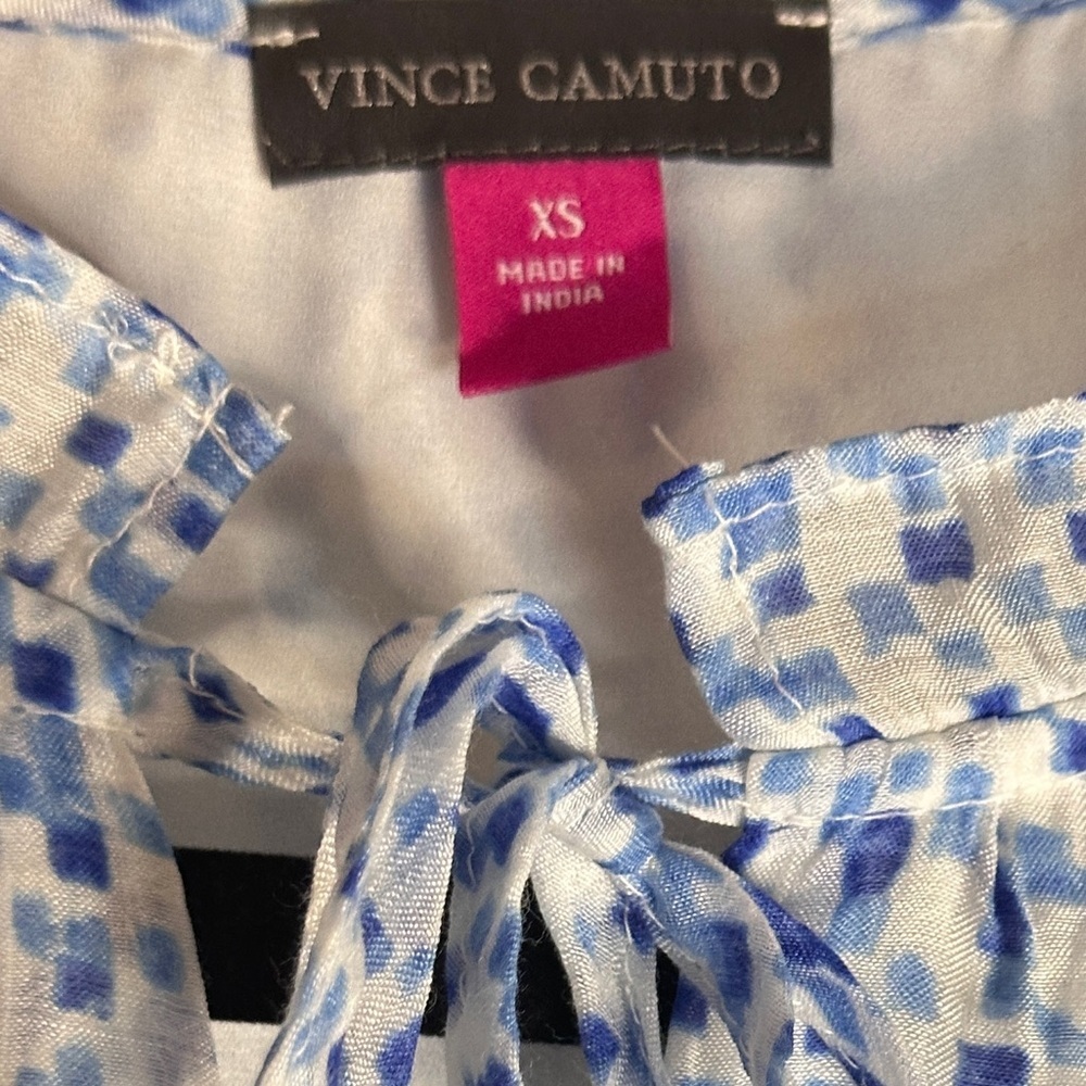 Vince Camuto Blue and White Blouse, XS - Picture 5 of 6